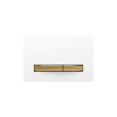 Geberit 115.672.11.2- Geberit actuator plate Sigma50 for dual flush, metal colour brass: brass, white - FaucetExpress.ca