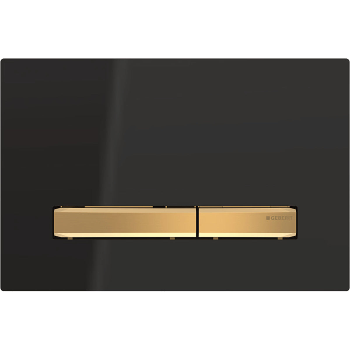 Geberit 115.672.DW.2- Geberit actuator plate Sigma50 for dual flush, metal colour brass: brass, black - FaucetExpress.ca