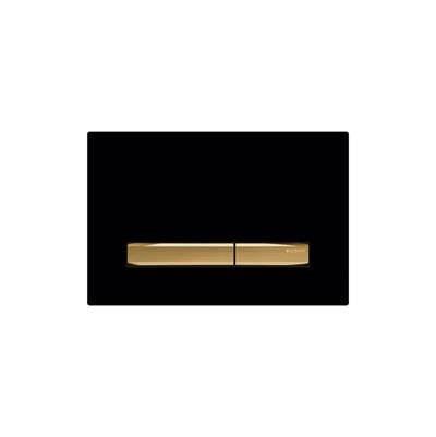 Geberit 115.672.DW.2- Geberit actuator plate Sigma50 for dual flush, metal colour brass: brass, black - FaucetExpress.ca