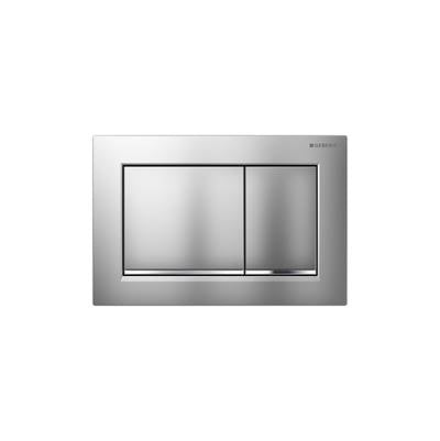 Geberit 115.080.JQ.1- Geberit actuator plate Omega30 for dual flush: matt chrome-coated, easy-to-clean coated, bright chrome-plated - FaucetExpress.ca