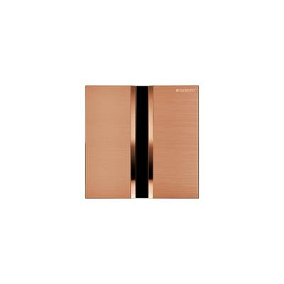 Geberit 116.026.QB.1- Geberit urinal flush control with electronic flush actuation, mains operation, cover plate type 50: red gold / brushed, easy-to-clean coated - FaucetExpress.ca
