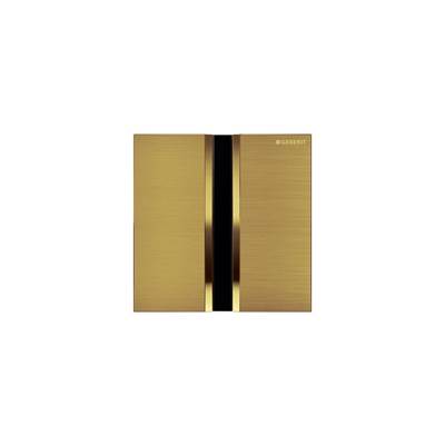 Geberit 116.026.QF.1- Geberit urinal flush control with electronic flush actuation, mains operation, cover plate type 50: brass / brushed, easy-to-clean coated - FaucetExpress.ca