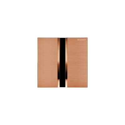 Geberit 116.036.QB.1- Geberit urinal flush control with electronic flush actuation, battery operation, cover plate type 50: red gold / brushed, easy-to-clean coated - FaucetExpress.ca