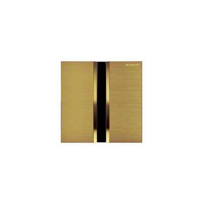Geberit 116.036.QF.1- Geberit urinal flush control with electronic flush actuation, battery operation, cover plate type 50: brass / brushed, easy-to-clean coated - FaucetExpress.ca