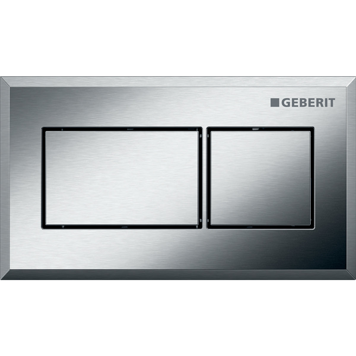 Geberit 116.051.GH.1- Geberit remote flush actuation, square design, pneumatic, for dual flush, concealed actuator: chrome-plated, brushed, easy-to-clean coated - FaucetExpress.ca