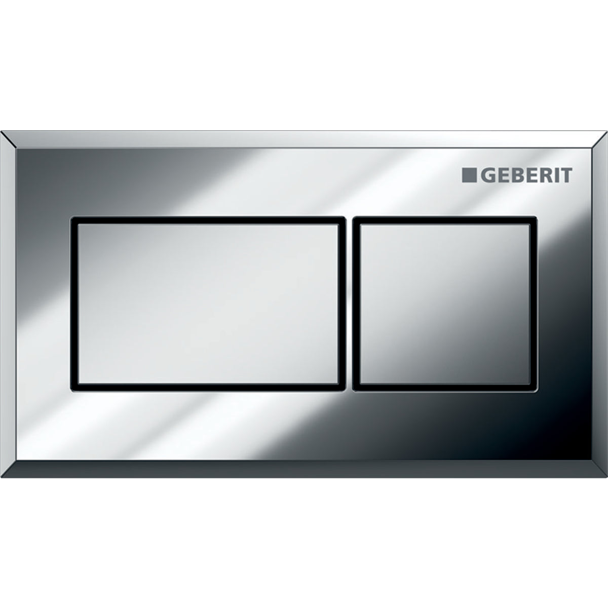 Geberit 116.051.KA.1- Geberit remote flush actuation, square design, pneumatic, for dual flush, concealed actuator: bright chrome-plated, matt chrome-plated - FaucetExpress.ca