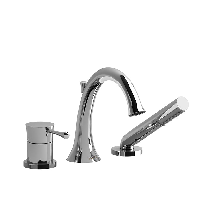 Riobel ED10C- 3-piece deck-mount tub filler with hand shower | FaucetExpress.ca