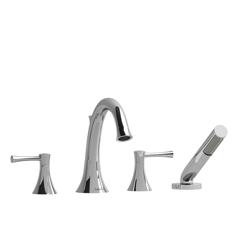 Riobel ED12LC- 4-piece deck-mount tub filler with hand shower | FaucetExpress.ca