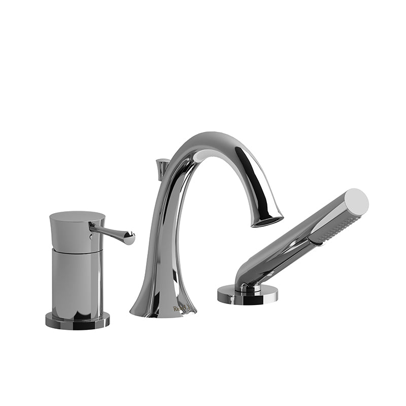 Riobel TED16C- 3-piece Type P (pressure balance) deck-mount tub filler with hand shower trim | FaucetExpress.ca