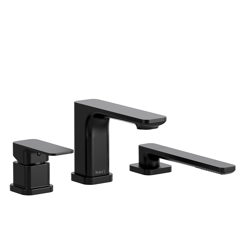 Riobel TEQ10BK- 3-piece deck-mount tub filler with hand shower trim | FaucetExpress.ca