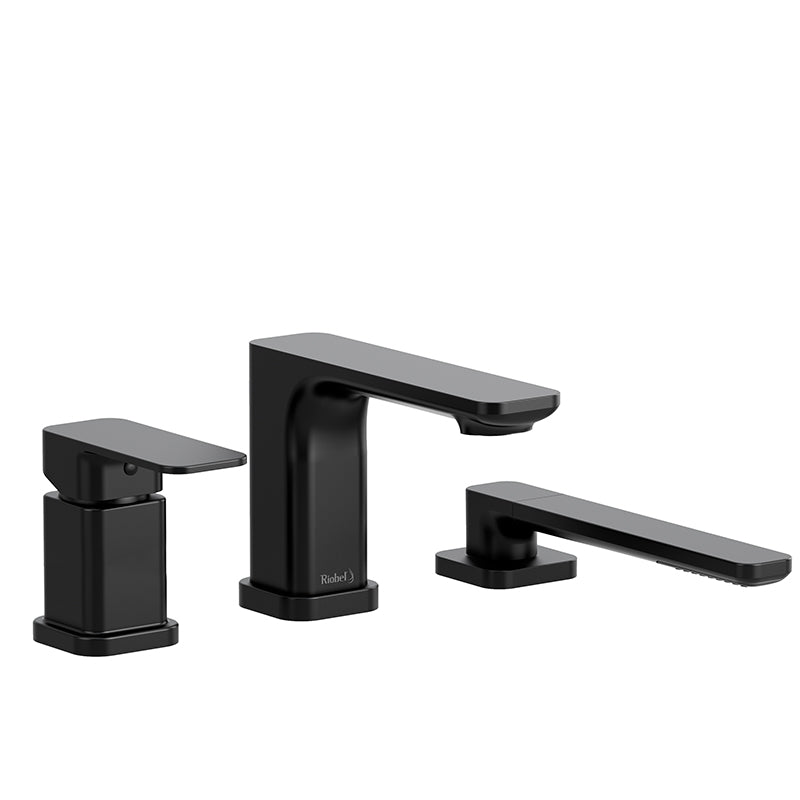 Riobel TEQ16BK- 3-piece Type P (pressure balance) deck-mount tub filler with hand shower trim | FaucetExpress.ca