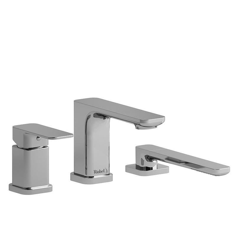 Riobel TEQ16C- 3-piece Type P (pressure balance) deck-mount tub filler with hand shower trim | FaucetExpress.ca