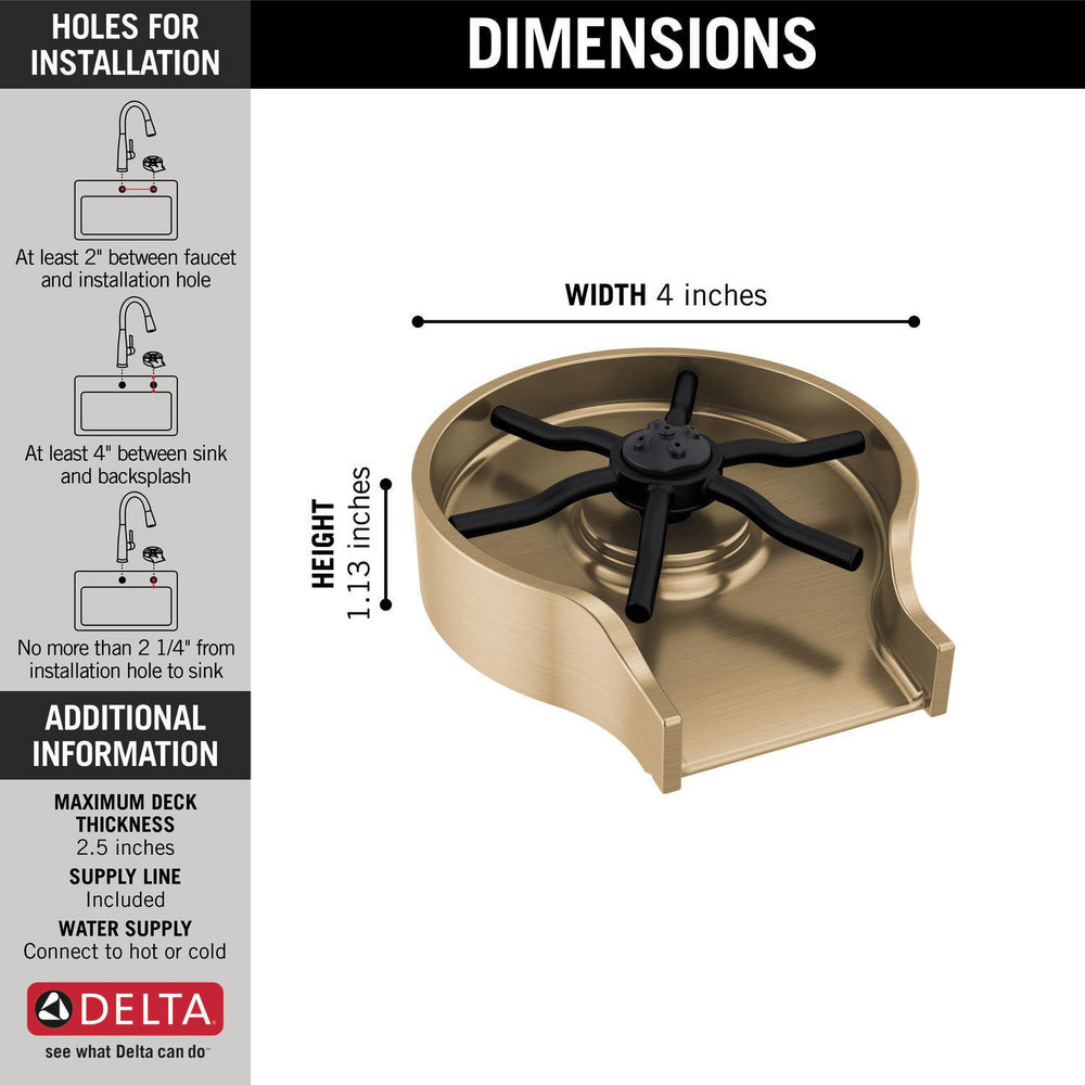 Delta GR250-CZ- Metal Glass Rinser (Champagne Bronze)