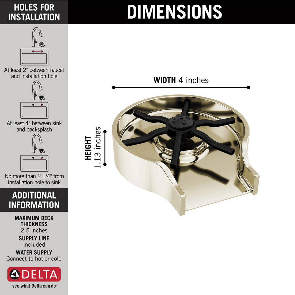 Delta GR250-PN- Metal Glass Rinser (Polished Nickel)