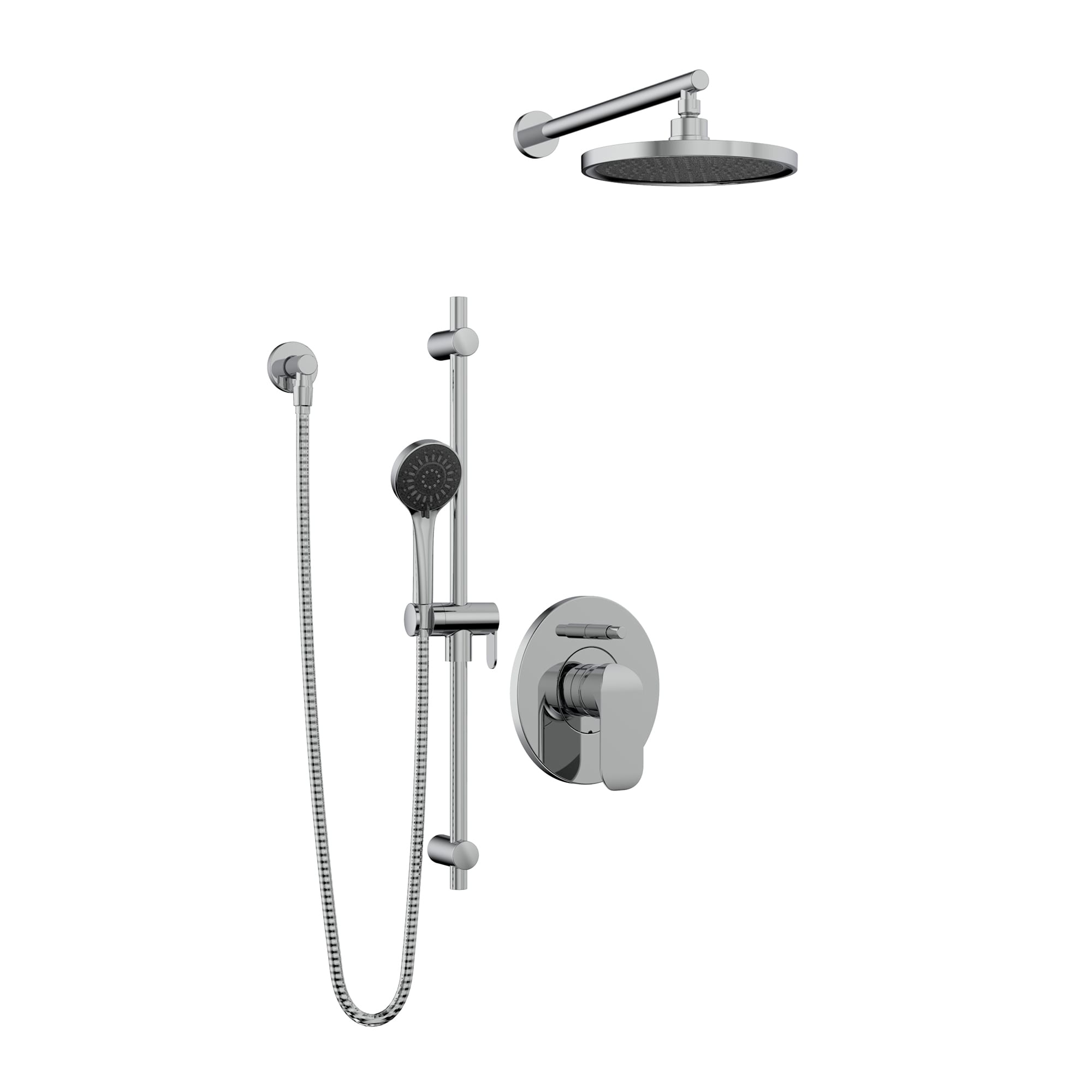 Bélanger KIT-KAR130VTCP2- Kara Shower Pb Diverter Shower Faucet Trim Kit W/Hand Shower & Wm Rain Shower Head *Valve Required