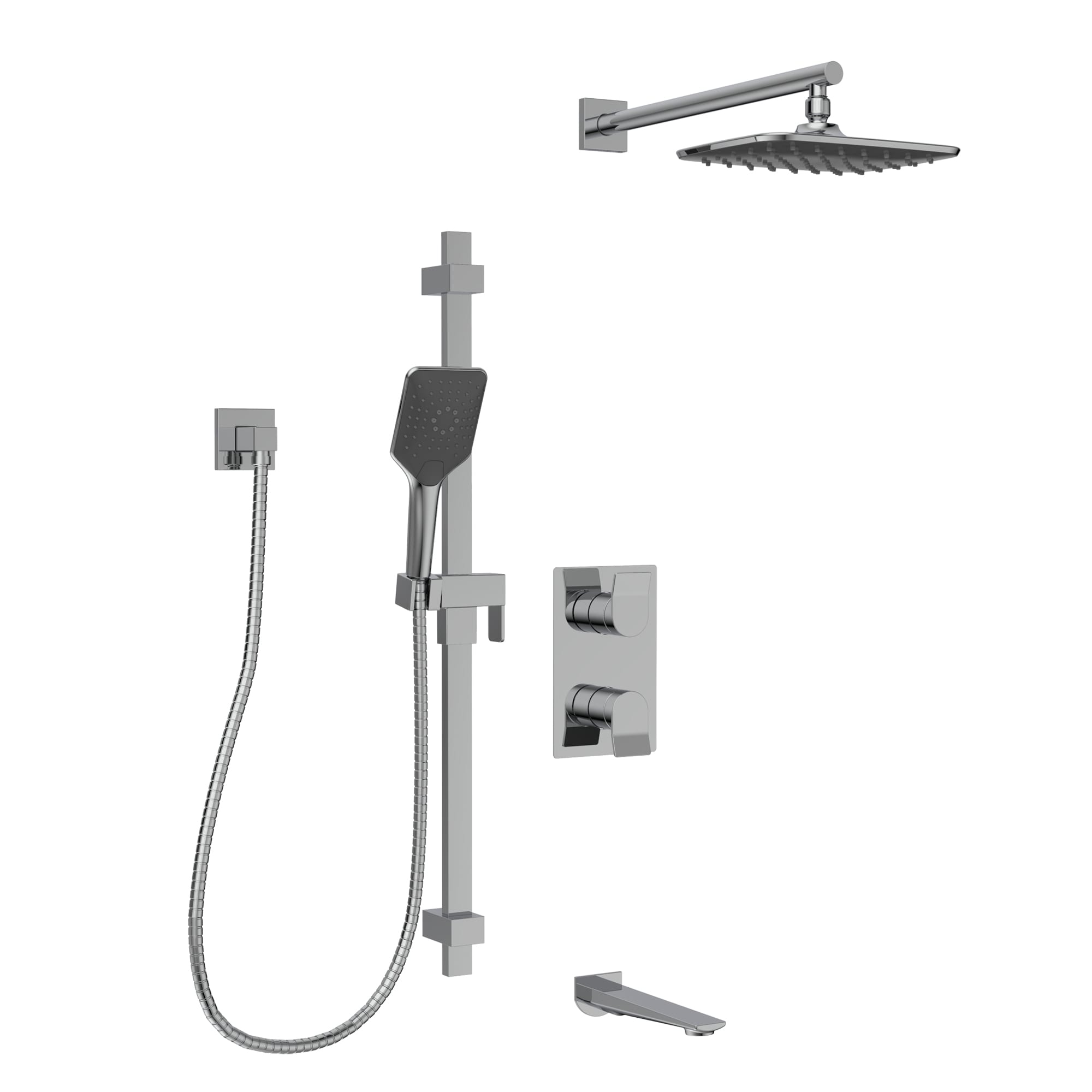 Bélanger KIT-VOL160TS3TCP- Volta Tub/Shower Kit W/3-Way Thermo Valve Trim, Tub Spout, Hand Shower & Wm Rain Shower Head *Valve Required