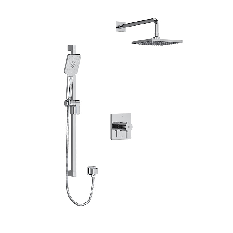 Riobel KIT#1723C- Type T/P (thermostatic/pressure balance) ½" coaxial thermostatic system with hand shower rail and shower head | FaucetExpress.ca