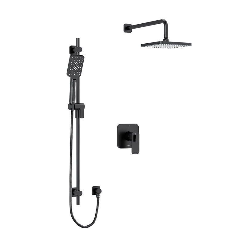 Riobel KIT#323EQBK- Type T/P (thermostatic/pressure balance) ½" coaxial 2-way system with hand shower and shower head | FaucetExpress.ca