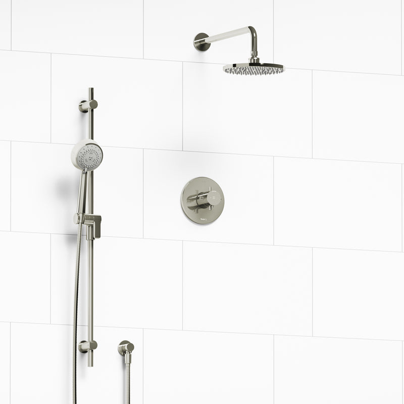 Riobel KIT#323PATM+PN- Type T/P (thermostatic/pressure balance) ½" coaxial 2-way system with hand shower and shower head | FaucetExpress.ca