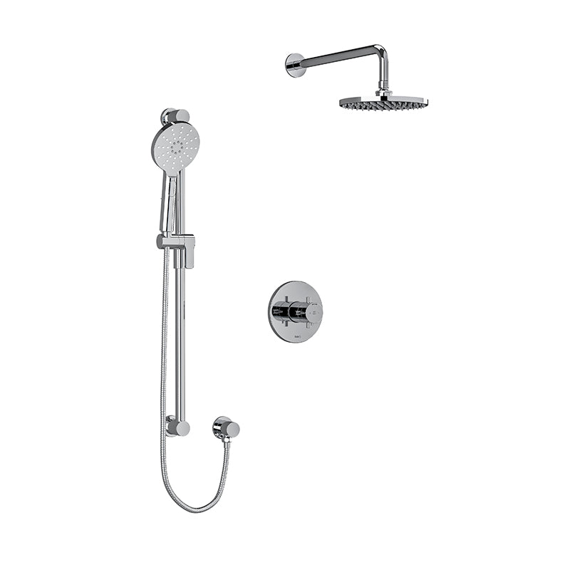 Riobel KIT#323RUTM+BG- Type T/P (thermostatic/pressure balance) ½" coaxial 2-way system with hand shower and shower head | FaucetExpress.ca