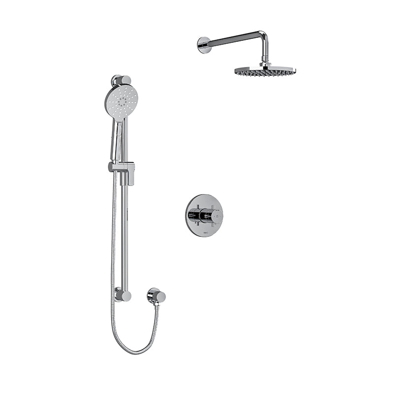 Riobel KIT#323RUTM+BN- Type T/P (thermostatic/pressure balance) ½" coaxial 2-way system with hand shower and shower head | FaucetExpress.ca