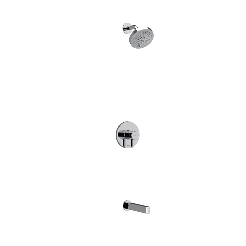 Riobel KIT#4744PXTMC- Type T/P (thermostatic/pressure balance) ½" coaxial 2-way no share with shower head and tub spout | FaucetExpress.ca