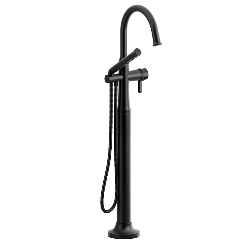 Riobel TMMRD39JBK- 2-way Type T (thermostatic) coaxial floor-mount tub filler with hand shower | FaucetExpress.ca