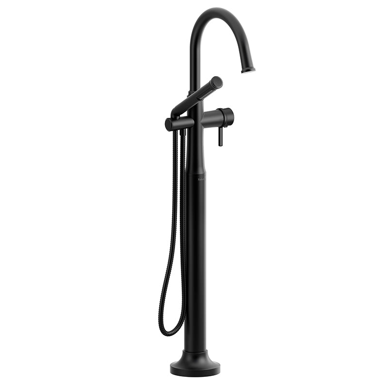 Riobel TMMRD39LBK- 2-way Type T (thermostatic) coaxial floor-mount tub filler with hand shower | FaucetExpress.ca