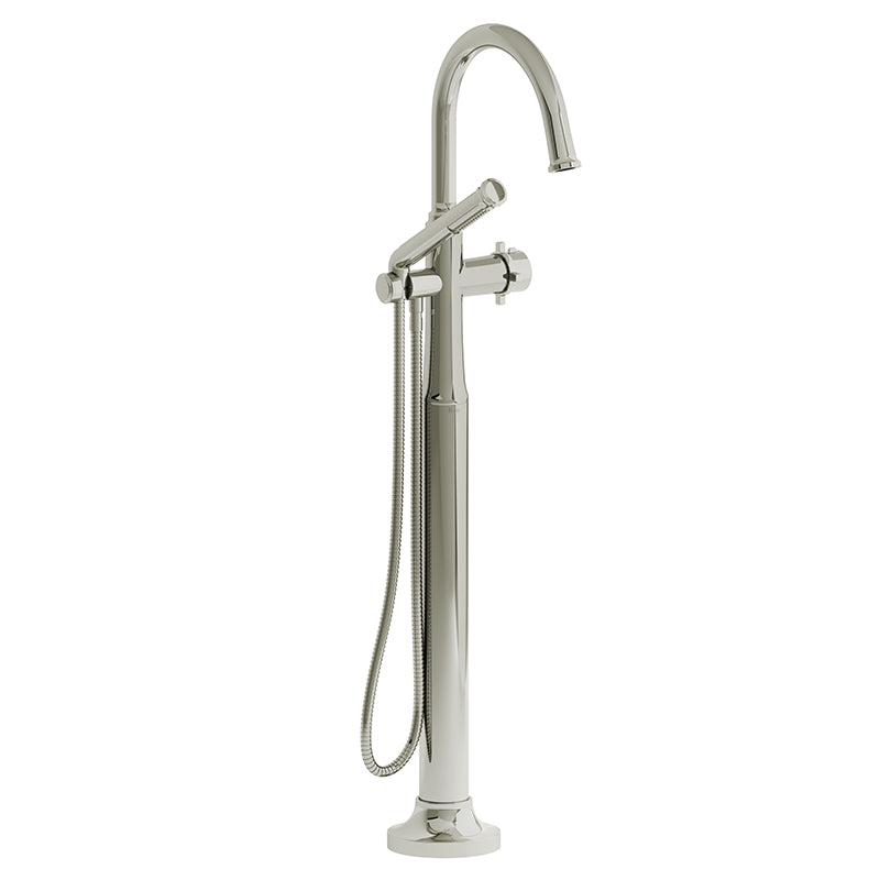 Riobel MMRD39+PN- 2-way Type T (thermostatic) coaxial floor-mount tub filler with hand shower | FaucetExpress.ca