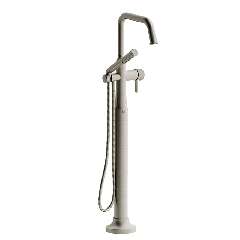 Riobel TMMSQ39JBN- 2-way Type T (thermostatic) coaxial floor-mount tub filler with hand shower | FaucetExpress.ca