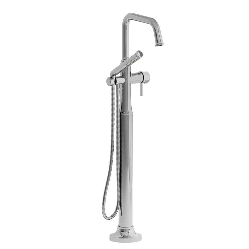 Riobel TMMSQ39JC- 2-way Type T (thermostatic) coaxial floor-mount tub filler with hand shower | FaucetExpress.ca