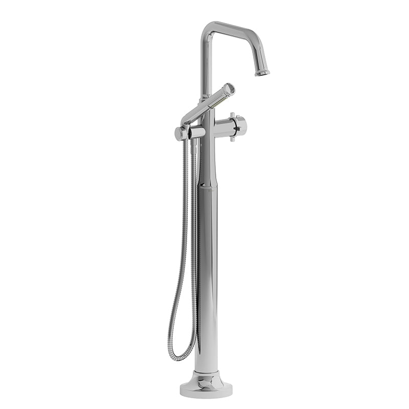 Riobel TMMSQ39+C- 2-way Type T (thermostatic) coaxial floor-mount tub filler with hand shower | FaucetExpress.ca