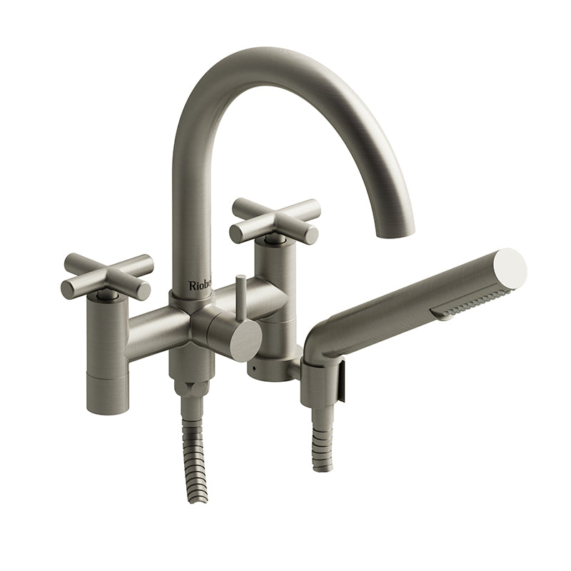 Riobel PA06+BN- 6" tub filler with hand shower | FaucetExpress.ca