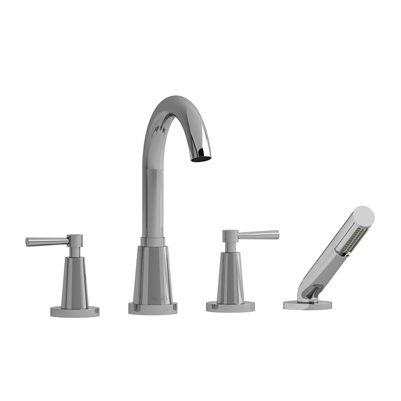 Riobel PA12LC- 4-piece deck-mount tub filler with hand shower | FaucetExpress.ca