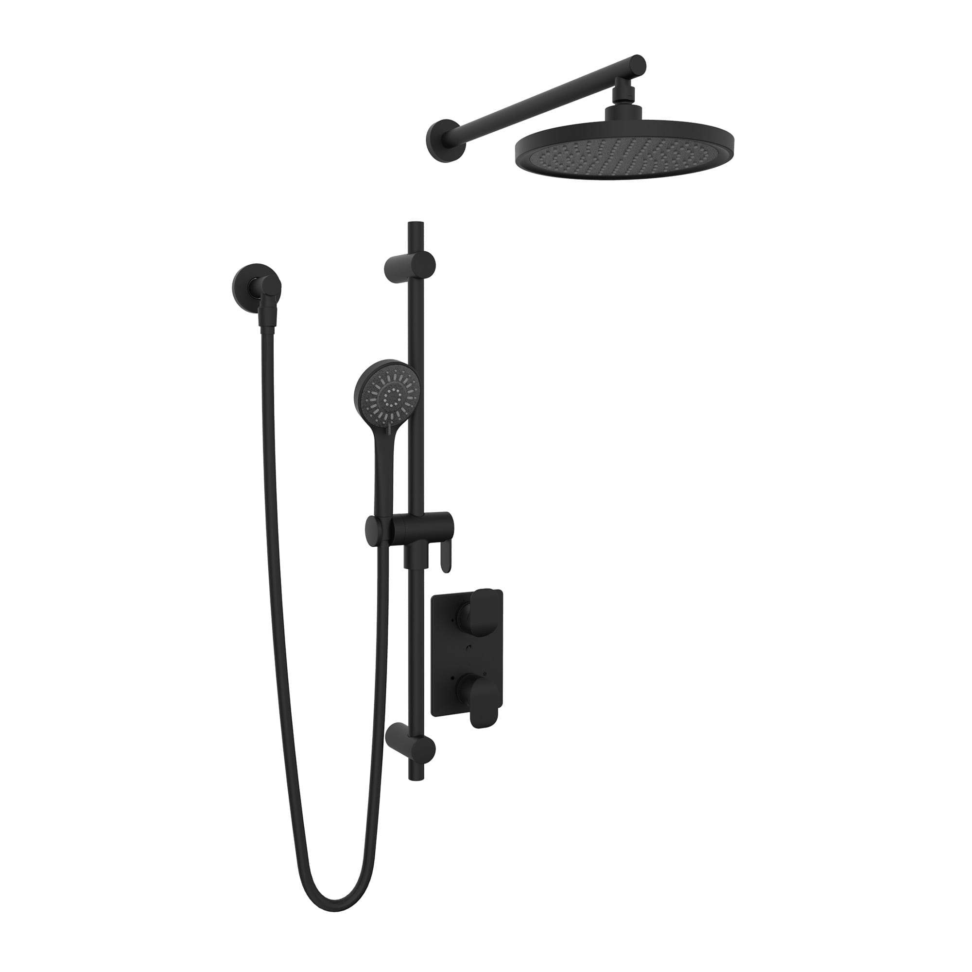 Bélanger KIT-KAR140TS2TMB- Kara Shower Trim Kit With 2-Way Thermostatic Valve Trim, Hand Shower & Wm Rain Shower Head *Valve Required