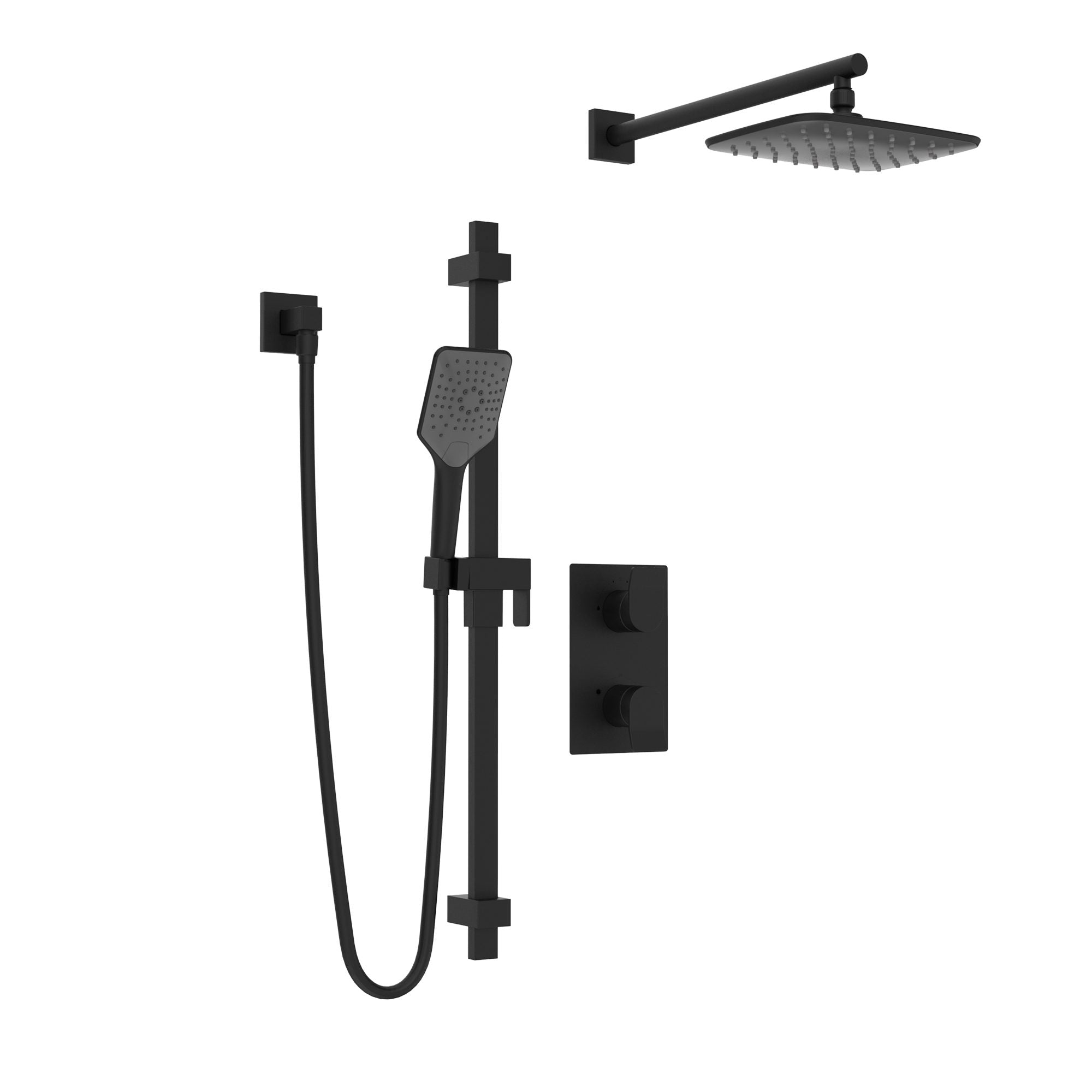 Bélanger KIT-VOL140TS2TMB- Volta Shower Trim Kit With 2-Way Thermostatic Valve Trim, Hand Shower & Wm Rain Shower Head *Valve Required