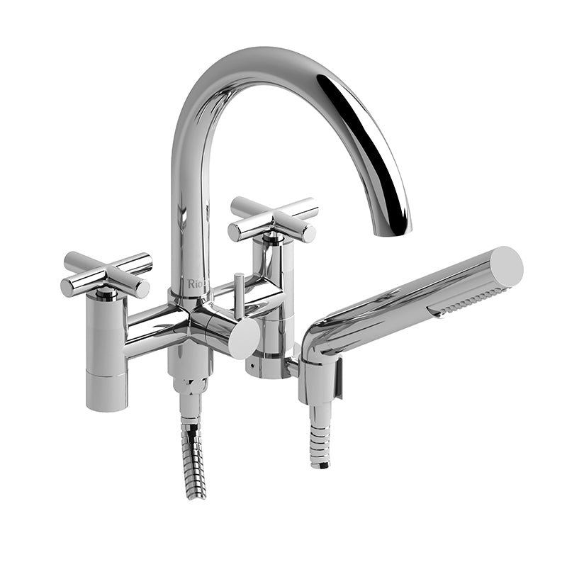 Riobel RU06+BK- 6" tub filler with hand shower | FaucetExpress.ca