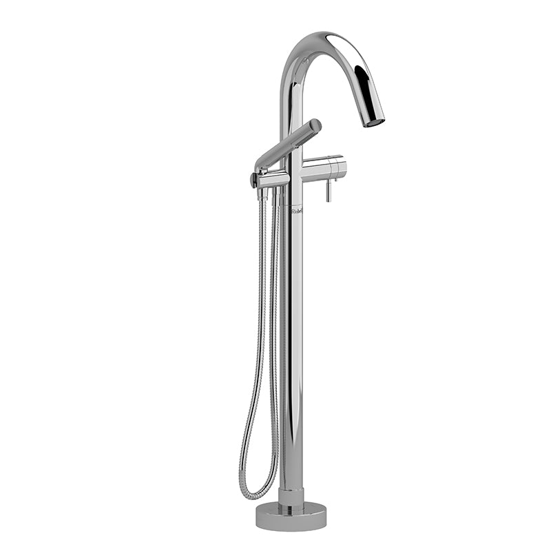 Riobel TRU39C- 2-way Type T (thermostatic) coaxial floor-mount tub filler with hand shower trim | FaucetExpress.ca