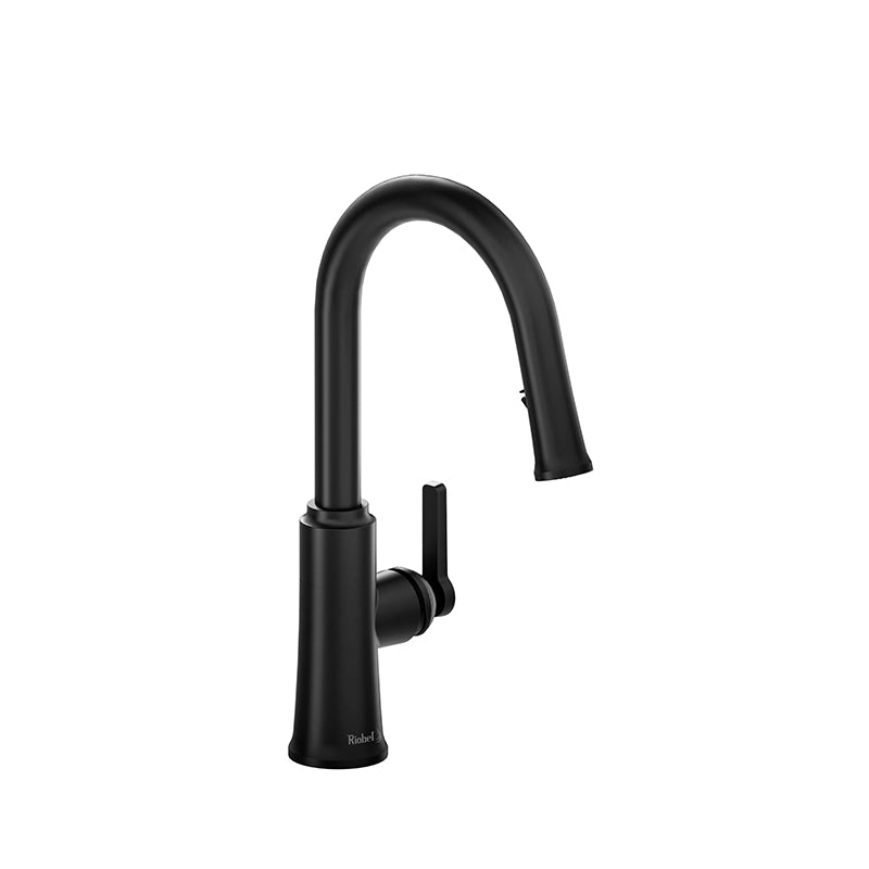 Riobel TTRD101BK- Trattoria kitchen faucet with spray | FaucetExpress.ca