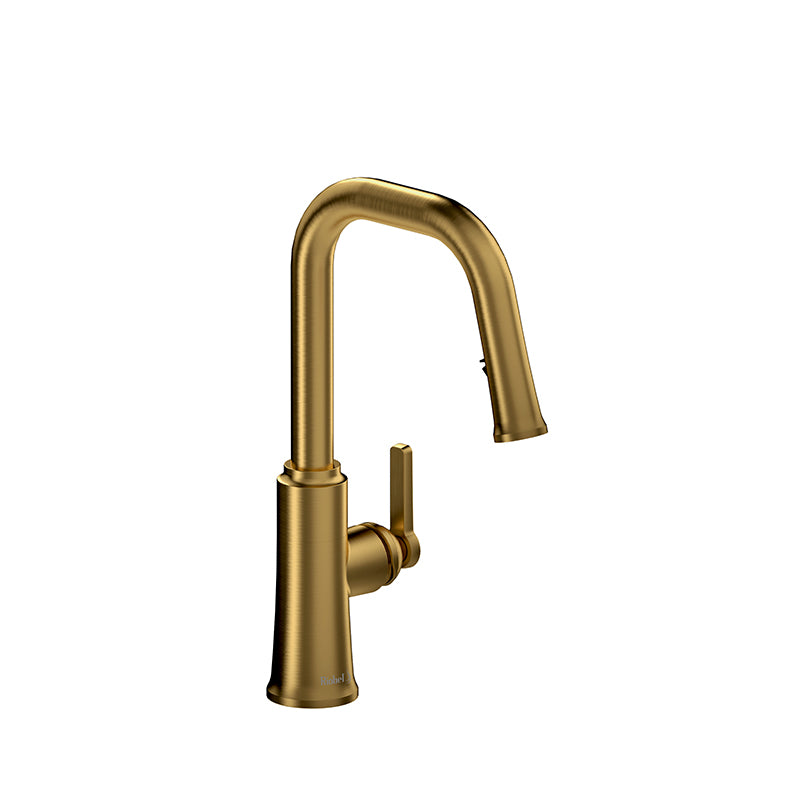 Riobel TTSQ101BG- Trattoria kitchen faucet with spray | FaucetExpress.ca