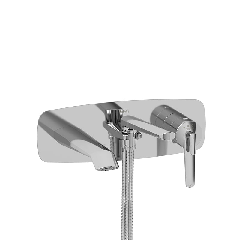 Riobel VY21C- Wall-mount Type T/P (thermo/pressure balance) coaxial tub filler with hand shower | FaucetExpress.ca