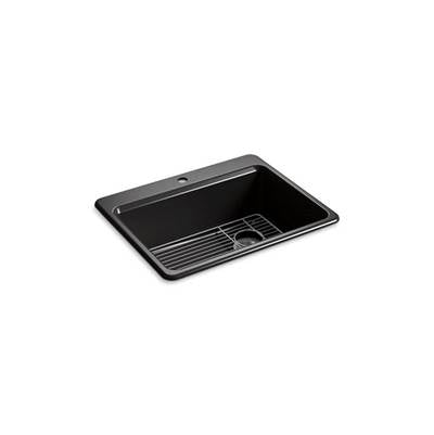 Kohler 8668-1A1-7- Riverby® 27'' x 22'' x 9-5/8'' top-mount single-bowl kitchen sink with bottom sink rack and single faucet hole | FaucetExpress.ca