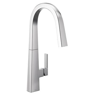 Moen S75005- S Nio One-Handle Pull-down Kitchen Faucet with Power Clean, Includes Secondary Finish Handle Option, Chrome