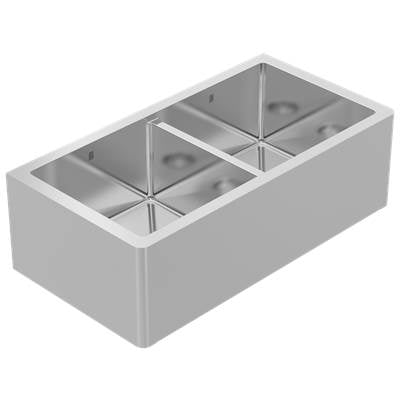 Zomodo BLC406D- Butler, Lrg Double 50/50 Bowl - Undermount, 16ga, R15 - FaucetExpress.ca