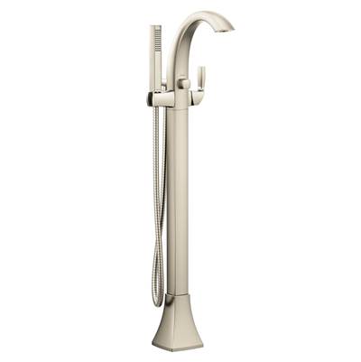 Moen 695BN- Voss 1-Handle Floor Mount Tub Filler in Brushed Nickel