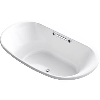 Kohler 5718-GHW-0- Underscore Oval 72-in X 42-in Heated Bubblemassage Air Bath With Bask | FaucetExpress.ca