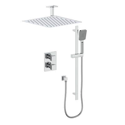 Vogt TM.KG.220.244.CC- Kapfenberg Trim for 2-Way Thermostatic Set - 16' Rainhead and Handheld - 4' Ceiling Arm Chrome