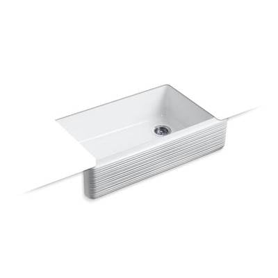 Kohler 6351-0- Hayridge® Whitehaven® 35-11/16'' x 21-9/16'' x 9-5/8'' Undermount single-bowl farmhouse kitchen sink | FaucetExpress.ca