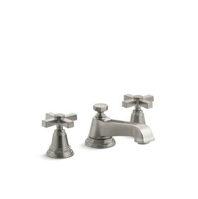 Kohler 13132-3A-BN- Pinstripe® Pure Widespread bathroom sink faucet with cross handles | FaucetExpress.ca