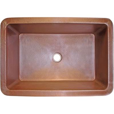 Linkasink C054-2 - Hammered Rectangular Box Sink with 2'' drain opening